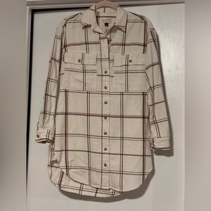 Universal Thread Cream and Brown Checkered Dress